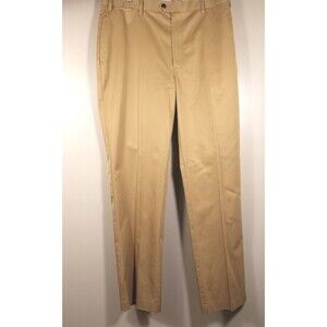 Orvis Pants Mens 38X34 Khaki Chino Flat Front 100% Cotton Signature Collection
